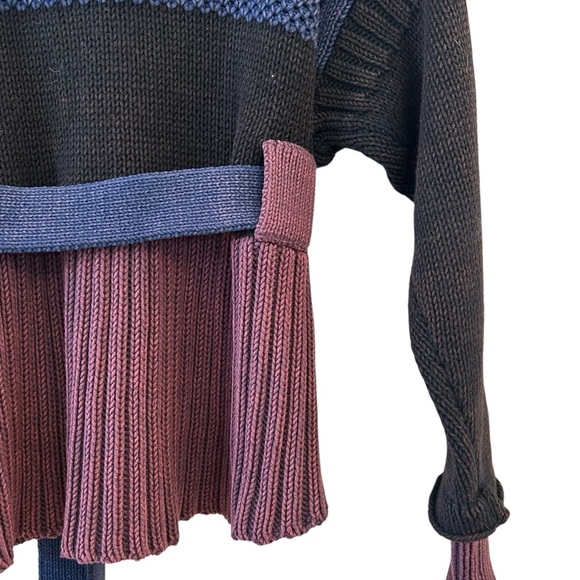 Wildfox Blue and Purple Cardigan with Chunky Knit and Wrap Design - Picture 3 of 7